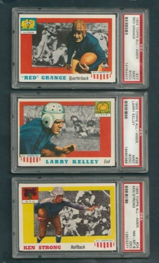 1955 Topps All - American Larry Kelley 26 Psa 9 Oc Yale