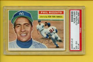 1956 Topps 113 Phil Rizzuto,  Gray Back,  Psa 4 Vg - Ex Ser 21212240