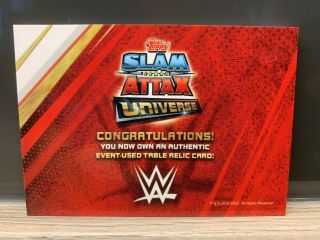 WWE Slam Attax Universe Braun Strowman Table Relic Card Topps Mat Relic 2