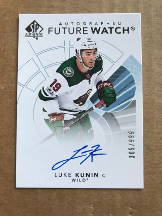 2018 - 19 Sp Authentic 2017 - 18 Luke Kunin Future Watch Update Auto 305/999