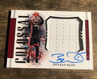 2018 - 19 National Treasures - Dwyane Wade - Colossal Patch Auto /25