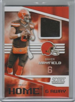 2019 Panini Score Baker Mayfield Home Game - Worn Jersey Cleveland Browns H - 8
