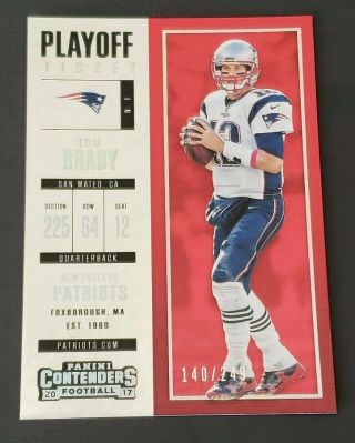 Tom Brady 2017 Contenders Playoff Ticket 95 Sp Parallel /249