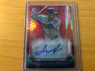 2017 Bowman Chrome Addison Russell Red Refractor Ascent Auto /5