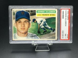 1956 Topps Baseball Harmon Killebrew Hof Psa Nm 7 (gray Back) 164 Nationals