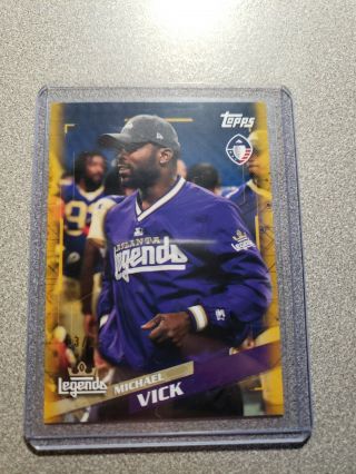 2019 Topps Alliance Of American Football Aaf Gold 7 Michael Vick /25