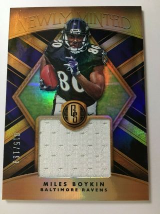 Miles Boykin 2019 Panini Gold Standard Newly Minted Rookie Jersey Sp Ravens /199
