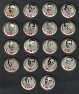 1964 - 65 COCA COLA DETROIT RED WINGS CAPS FULL TEAM SET 18/18 3