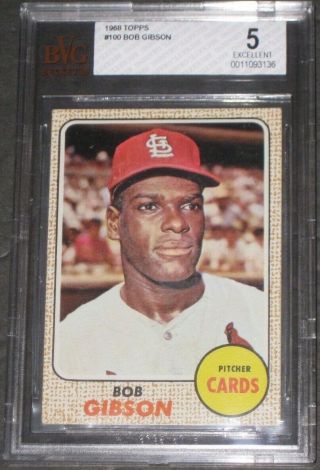 1968 Topps Bob Gibson Baseball Card Bvg 5 100 St.  Louis Cardinals