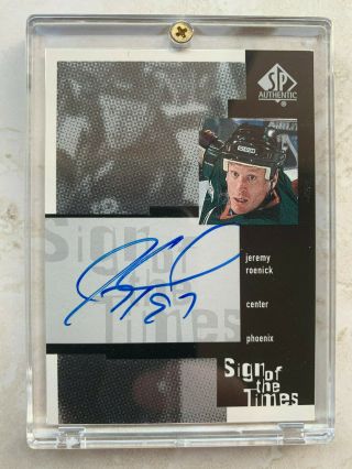 1999 - 00 Ud Sp Authentic Sign Of The Times Auto Jeremy Roenick Jr Autograph