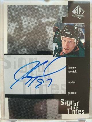 1999 - 00 UD SP Authentic Sign Of The Times Auto JEREMY ROENICK JR AUTOGRAPH 3