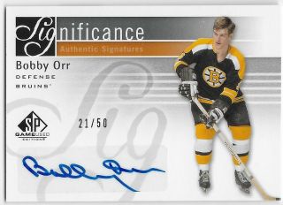 11 - 12 Ud Sp Game Bobby Orr Significance Auto 21/50 Sig - Or - 2011 Spgu