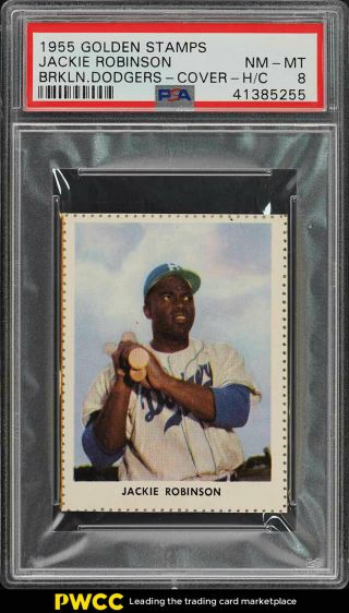 1955 Golden Stamps Brooklyn Dodgers Jackie Robinson Psa 8 Nm - Mt (pwcc)