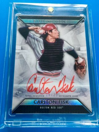 Carlton Fisk Boston Red Sox 2019 Topps Diamond Icons Red Autograph Card 15/25