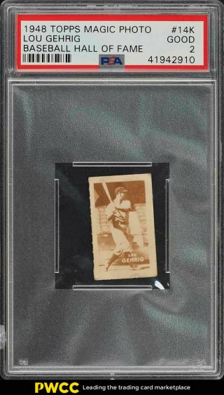 1948 Topps Magic Photo Baseball Hall Of Fame Lou Gehrig 14k Psa 2 Gd (pwcc)