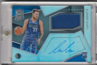 Luka Doncic 2018 - 19 Panini Spectra Rookie Rc Jersey Auto 088/299