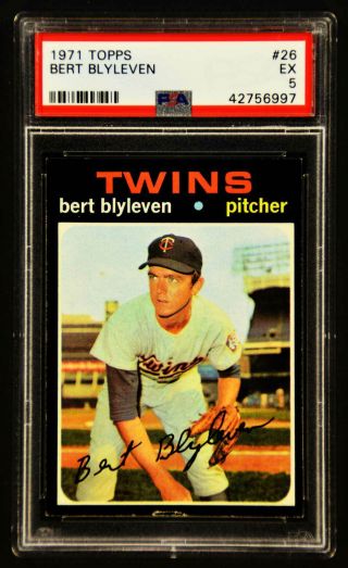 1971 Topps Bert Blyleven 26 Minnesota Twins Baseball Hall Of Fame Psa Ex 5