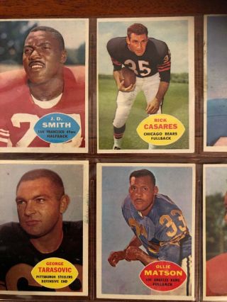 18 1960 Topps Football Cards Casares Smith Matson 2