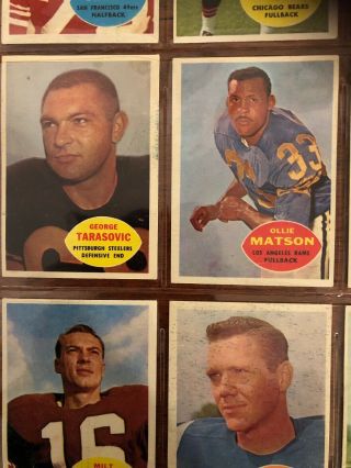 18 1960 Topps Football Cards Casares Smith Matson 3