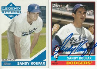 Sandy Koufax 2015 Topps Los Angeles Dodgers Hof All - Star Pitcher Card With Bonus