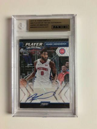 2017 - 18 Panini America Nba Player Of The Month Cased Andre Drummond Auto Card