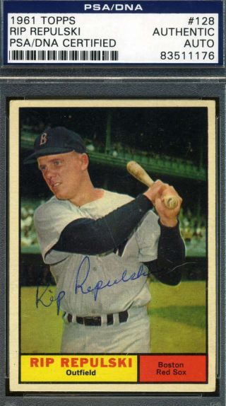 Rip Repulski 1961 Topps Hand Signed Psa/dna Hand Authentic Autograph