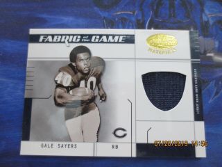 2003 Leaf Certified Materials Gale Sayers Game Worn Jersey Swatch.  06/50