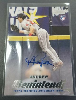 2017 Stadium Club Andrew Benintendi Auto (rc) On - Card Auto Red Sox