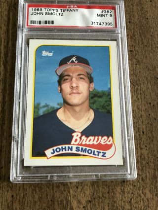 1989 Topps Tiffany 382 John Smoltz Braves Rookie Hof Psa 9 Centered