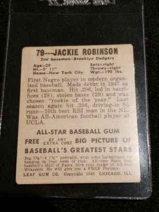 Jackie Robinson 1948 Leaf Rookie 79 Red Hot RC Card 2