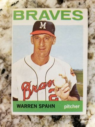 Warren Spahn 1964 Topps Baseball Card No.  400 Milwaukee Braves