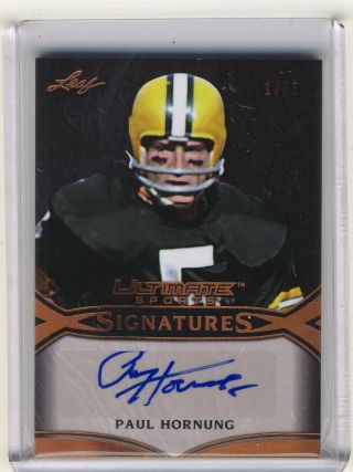 2019 Leaf Ultimate Sports Paul Hornung Signatures Auto Autograph 1/25 Packers