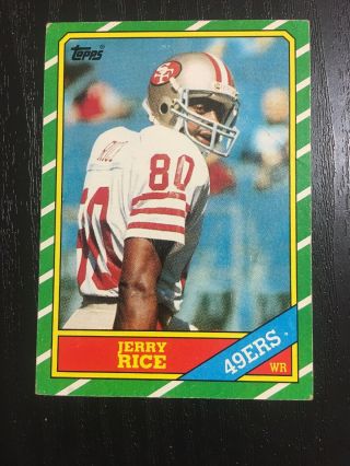 Jerry Rice Rookie Card 1986 Topps 161