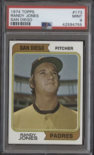 1974 Topps Randy Jones San Diego 173 Psa 9