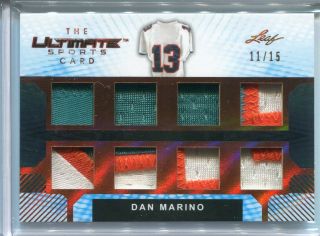 2019 Leaf Ultimate Sports Dan Marino 8x Gu Jersey / Patch Relic 11/15 Dolphins