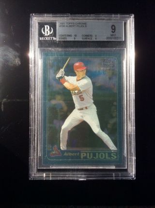 2001 Topps Traded Chrome Albert Pujols Rookie Card Bgs 9