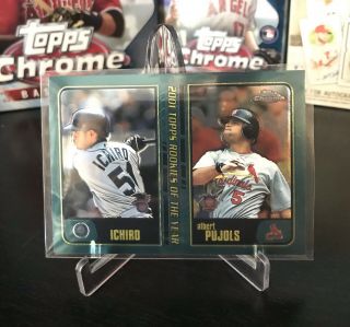 2001 Topps Chrome Traded Albert Pujols Ichiro Suzuki T99 Roy Rc Baseball Card