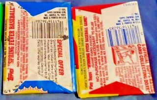 2 packs (1 ea) 1985 1986 Topps basesball Wax Pack LIMITED QUANTITY 2