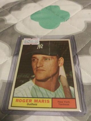 1961 Topps Roger Maris 2 Fr/gd Bv $250
