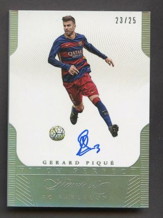 2015 - 16 Panini Flawless Soccer Pitch Perfect Gerald Pique Signed Auto 23/25