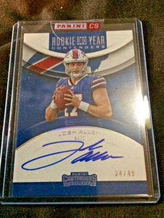 2018 - Josh Allen Panini Contenders Rookie Of The Year Contenders Auto 34/49