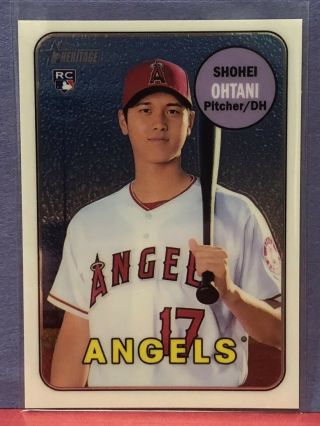 Shohei Ohtani Rc 2018 Topps Heritage High Chrome Parallel Rookie Sp/999 Angels