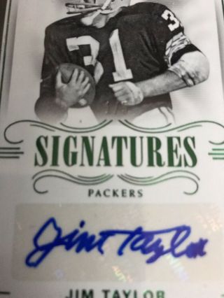 2017 Jim Taylor Packers National Treasures Autograph Auto 1/5 Sp
