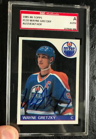 1985 Topps 120 Wayne Gretzky Signed Auto Psa/dna Card Sgc Authenticated