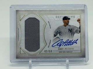 2019 Topps Definitive Andy Pettitte Game Jersey Autograph 42/50 Yankees