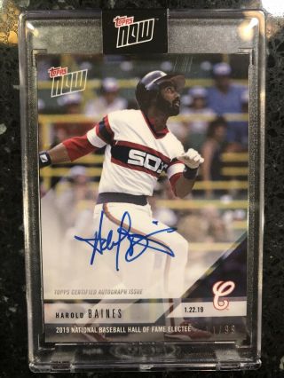 2019 Topps Now Os62a Harold Baines Auto 11/99 Chicago White Sox Hof Autog