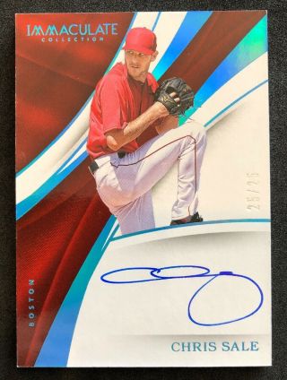2017 Immaculate Chris Boston Red Sox Autograph Card 25/25