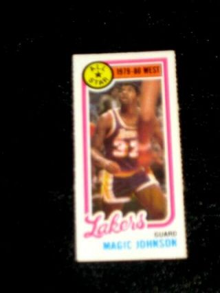 1980 - 81 Topps Magic Johnson A.  S.  - - - 18 - - - Rookie - - Single Panel - - - 1 1/4 " X 31/2 "