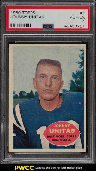 1960 Topps Football Johnny Unitas 1 Psa 4 Vgex (pwcc)