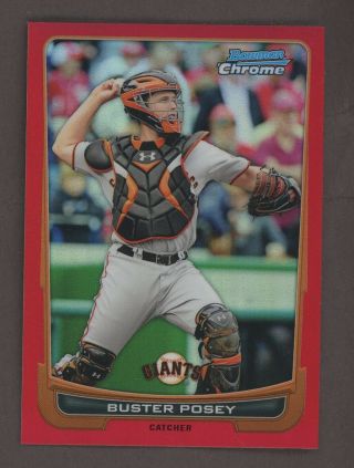 2012 Bowman Chrome Red Refractor Buster Posey San Francisco Giants 3/5